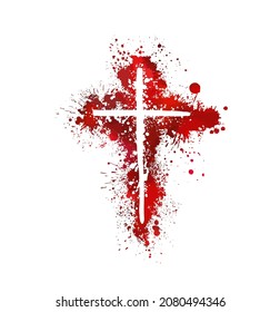The Bloody Cross. Vector illustration