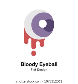 bloody eyeball flat icon