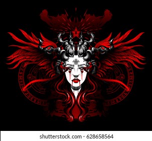 Bloody fallen angel, the characters mean nothing, it's just squiggles.