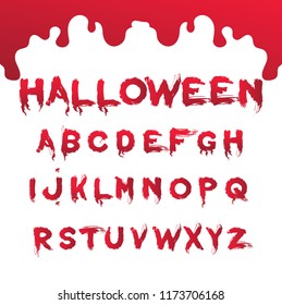 bloody font alfabet with halloween concept