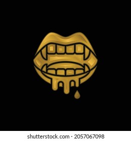 Bloody gold plated metalic icon or logo vector