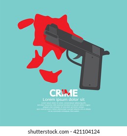 Bloody Gun, Criminal Concept Vector Illustration