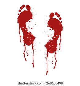 Bloody Halloween Feet Vector Illustration Stock Vector Royalty Free 268103498