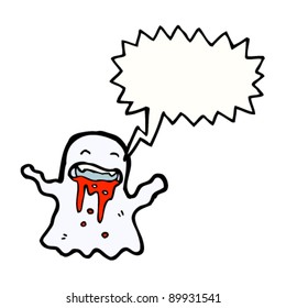 Bloody Halloween Ghost Shrieking Cartoon Stock Vector (Royalty Free ...