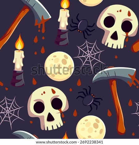 Bloody Halloween seamless vector pattern