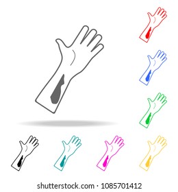 Bloody Hand . Elements of human death in multi colored icons. Premium quality graphic design icon. Simple icon for websites, web design, mobile app, info graphics on white background