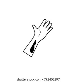 Bloody Hand icon. Elements of human deaths icon. Premium quality graphic design icon. Baby Signs, outline symbols collection icon for websites, web design, mobile app on white background