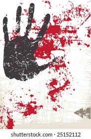 bloody Hand print vector