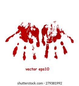 Bloody hand print - Vector background