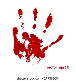 Bloody hand print - Vector background
