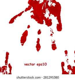 Bloody hand print - Vector background