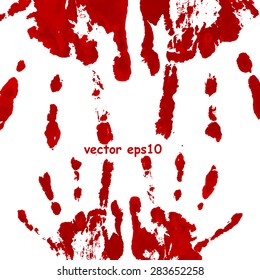 Bloody hand print - Vector background