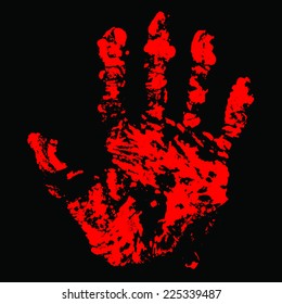 Bloody Hand Trace for your design. EPS10 vector.
