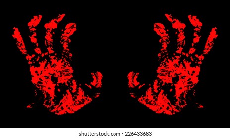 Bloody Hand Trace for your design. EPS10 vector.