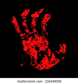 Bloody Hand Trace for your design. EPS10 vector.