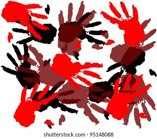 Bloody handprints