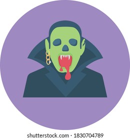 Bloody Head Monster Face Vector Icon Design, Halloween costumes Symbol on White background, Scary Mask Dracula Concept, 