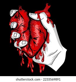 bloody heart hurt vector image