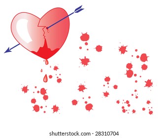 Bloody heart - vector illustration
