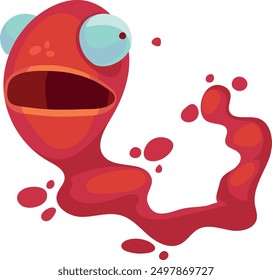 Bloody infection germ. Scary cartoon colorful monster