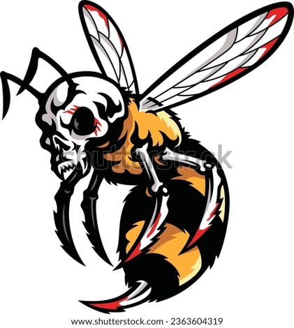 Bloody Killer Bee with an Aggressive Skull