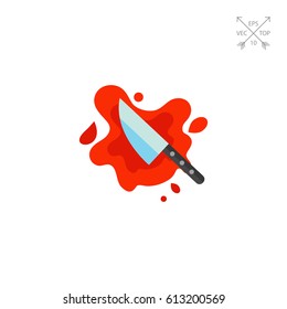 Bloody kitchen knife icon