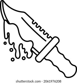 blutiges Messerkonzept, scharfe Klinge Vektor Line Icon Design, Halloween Kostümsymbol, Feiertagsfeiern Sign, Saints Eve Festivals Stockillustration