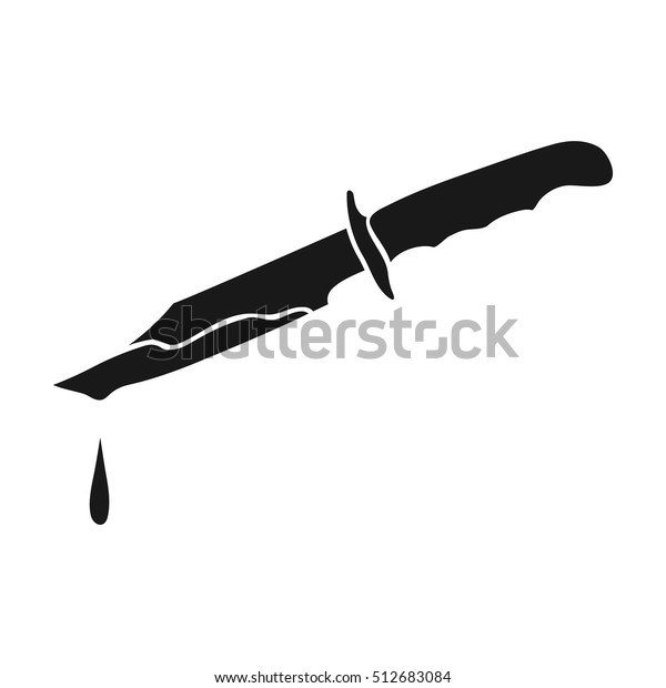 Bloody Knife Icon Black Style Isolated Stock Vector (Royalty Free