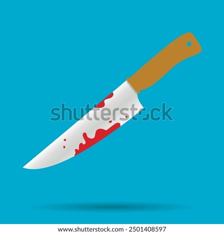 Bloody knife vector flat icon