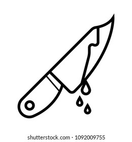 Bloody knife vector icon.