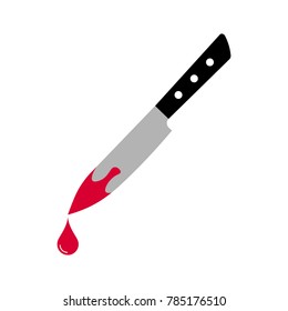 Bloody Knife Vector Icon.