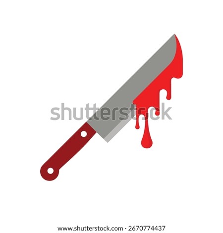 bloody knife vector icon on white background