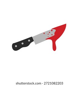 Ilustração de vetor de ícone de arma de faca sangrenta, isolado no fundo branco, clip-art faca, faca clip-art