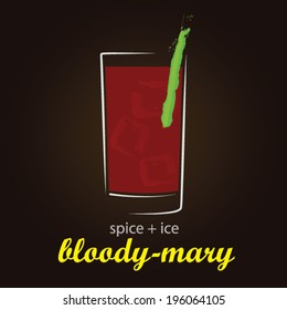 Bloody Mary - Classic Cocktail | Stylish and minimalist vector background