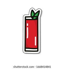 bloody mary cocktail doodle icon, vector illustration
