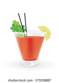 bloody mary cocktail drink vector