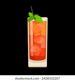 Bloody Mary cocktail flat style vector illustration