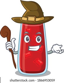 Bloody mary cocktail funny but sneaky witch cartoon character design