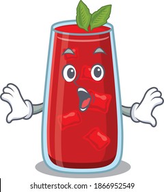 Bloody mary cocktail mascot design concept having a surprised gesture