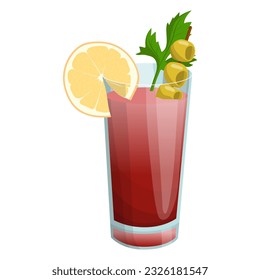 Bloody Mary cocktail. vector illustration on a white background.