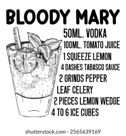 Bloody Mary Cocktails Recipe T shirt