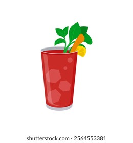 Bloody Mary, Cocktails Vector illustration, Isolated