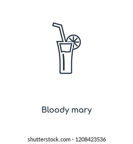 Bloody mary concept line icon. Linear Bloody mary concept outline symbol design. This simple element illustration can be used for web and mobile UI/UX.