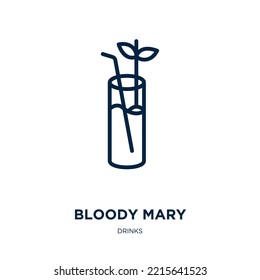 bloody mary icon from drinks collection. Thin linear bloody mary, bar, alcohol outline icon isolated on white background. Line vector bloody mary sign, symbol for web and mobile