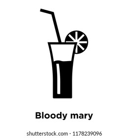 Bloody mary icon vector isolated on white background, logo concept of Bloody mary sign on transparent background, filled black symbol