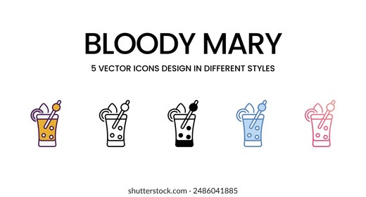 Bloody Mary Icons different style vector stock illustration