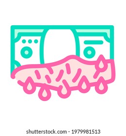 bloody money color icon vector. bloody money sign. isolated symbol illustration