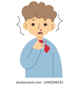 Bloody nose 2 cute on a white background, vector illustration.