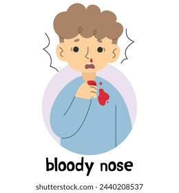 Bloody nose 3 cute on a white background, vector illustration.