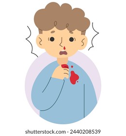 Bloody nose 4 cute on a white background, vector illustration.